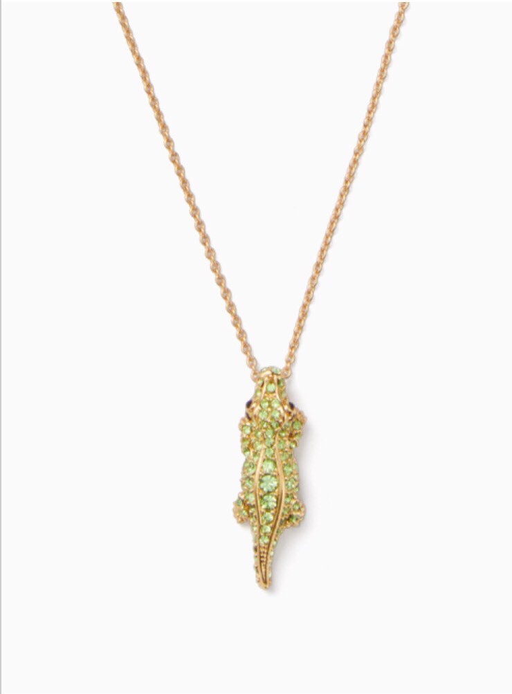 KATE SPADE NEW YORK Swamped Pavé Alligator Mini Pendant Necklace New
