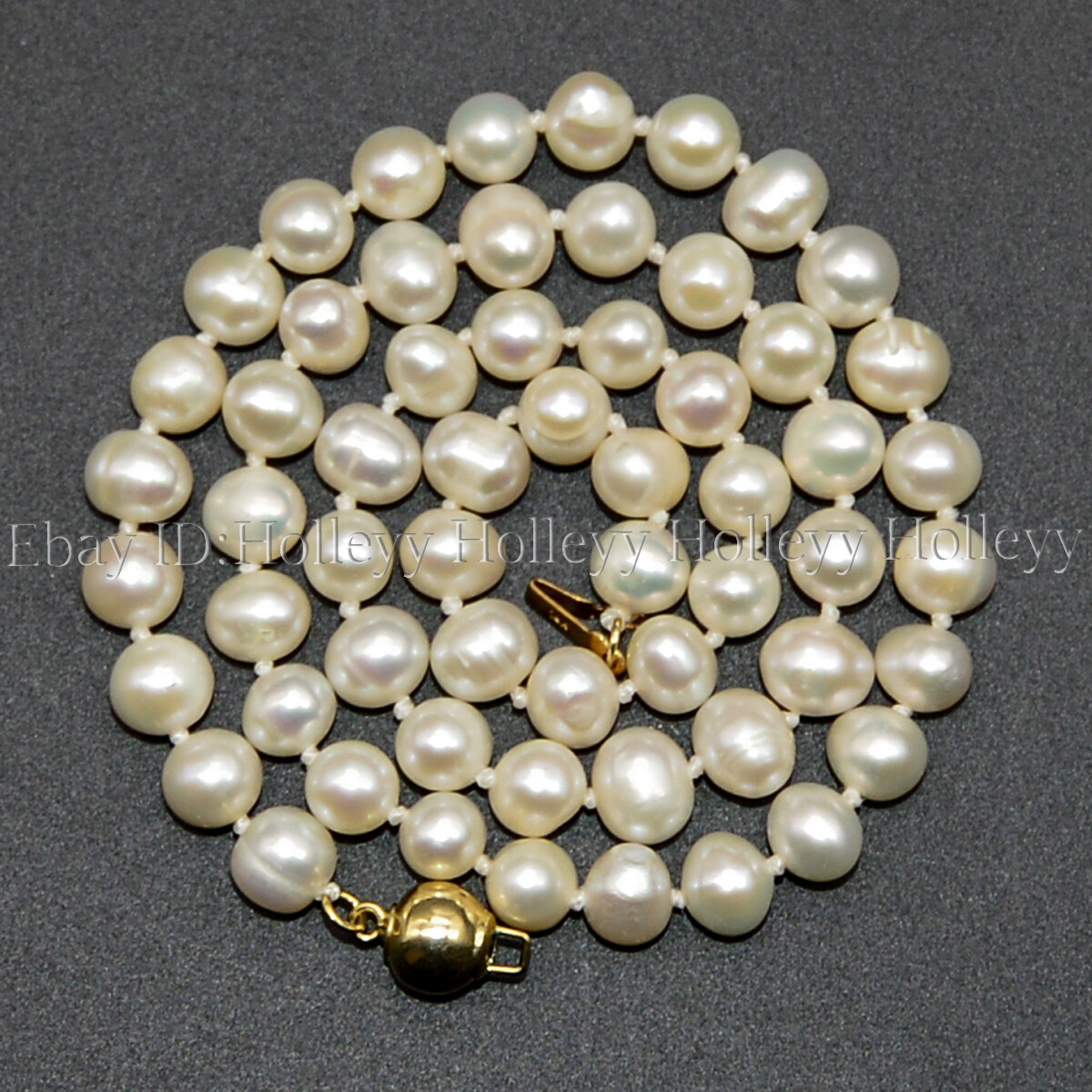 7-8mm Real Natural White Freshwater Cultured Pearl Necklaces 14-50 inches