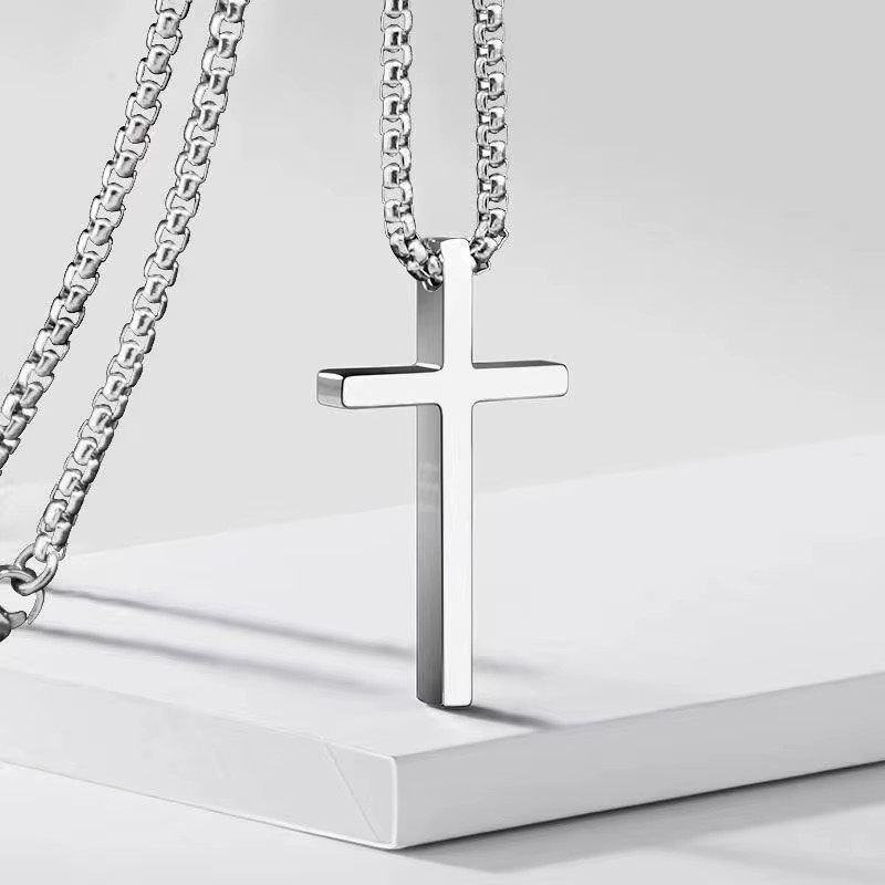 Men’s Women Simple Necklace for Women Men Cross Pendant Chains Fashion Jewelry