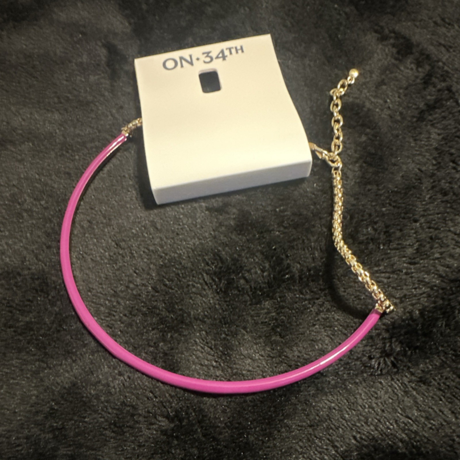 ON 34TH Pink Gold Collar Necklace Fashion Chain No Stone Undated Era