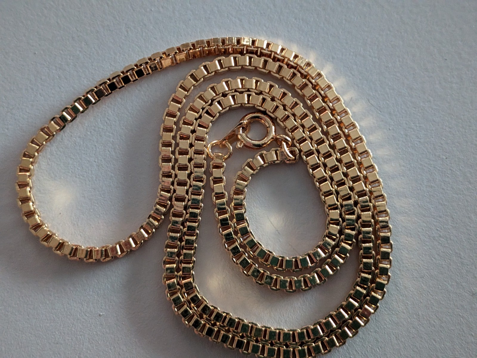 18ct Gold Plated Box Neck Chain 50cm