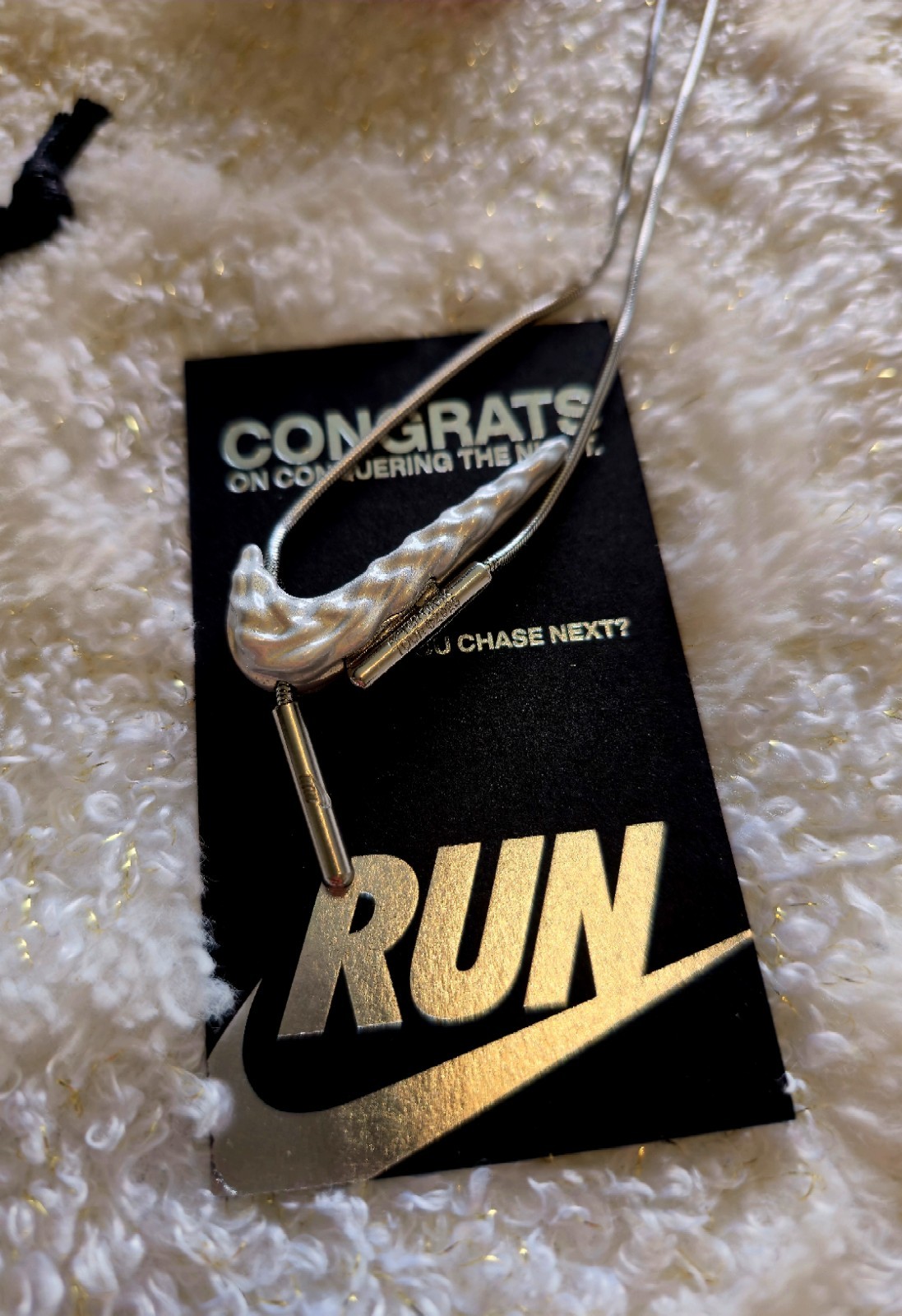 Nike After Dark Run Tour 2025 Necklace Silver Tone