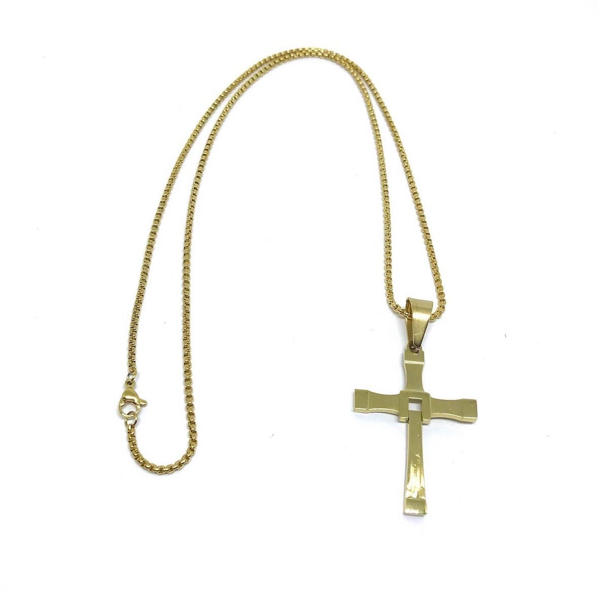 Crucifix Men’s Chain Stylish Golden Stainless Steel United Kingdom
