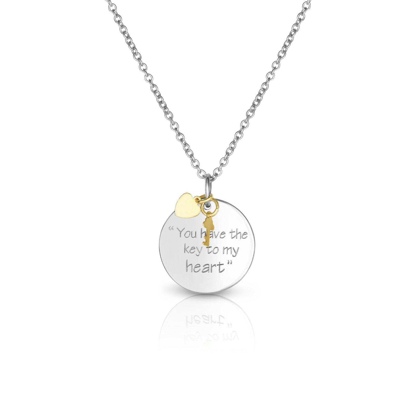 925 Sterling Silver ” You Have The Key To My Heart ” Pendant Necklace 18″ – Gift