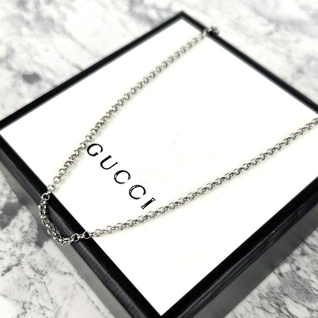 Excellent Gucci Figaro Chain, 50 Length, 2.2 Width, Black Silver,