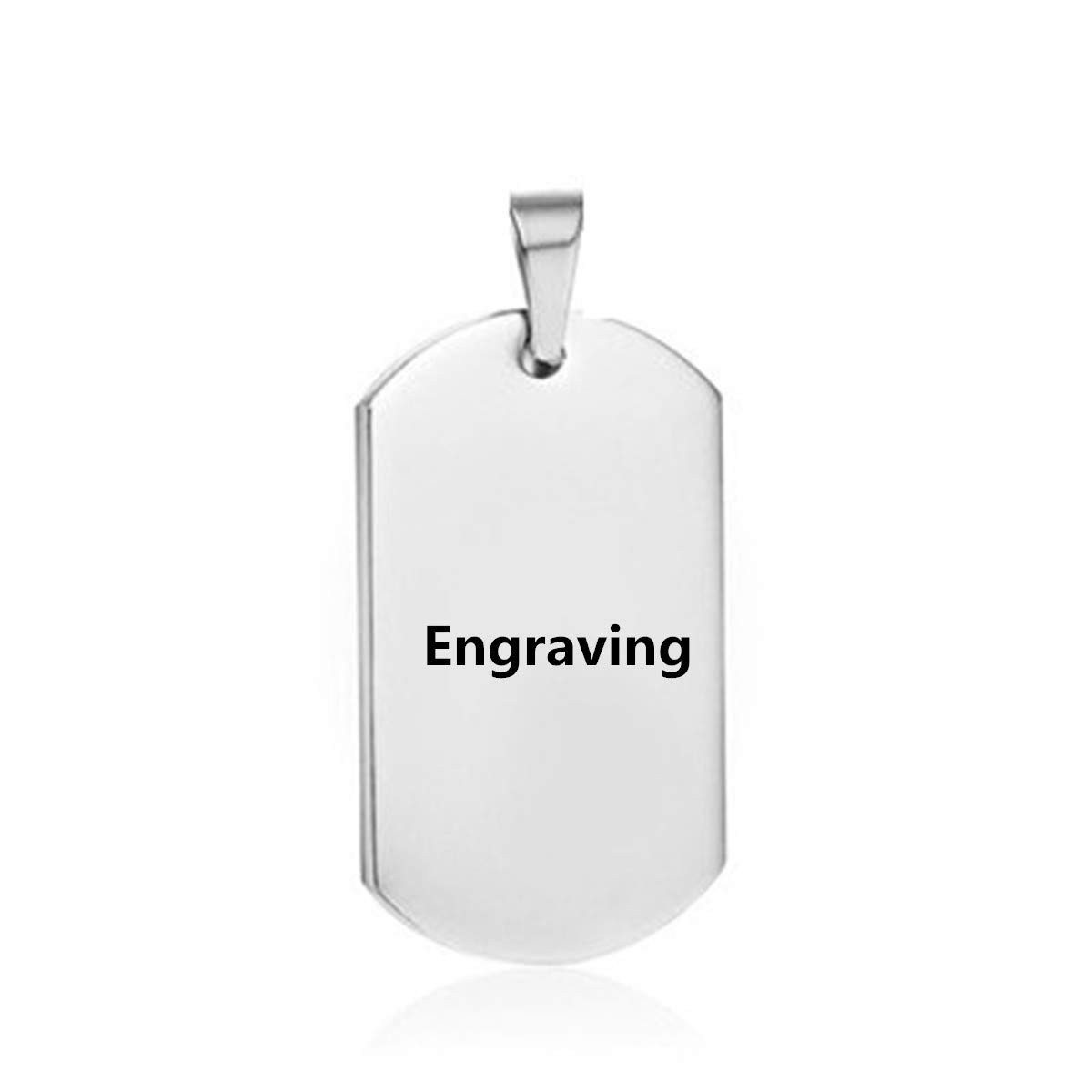 Personalized Free Engraving Dog Tag Pendant for Unisex Women Men