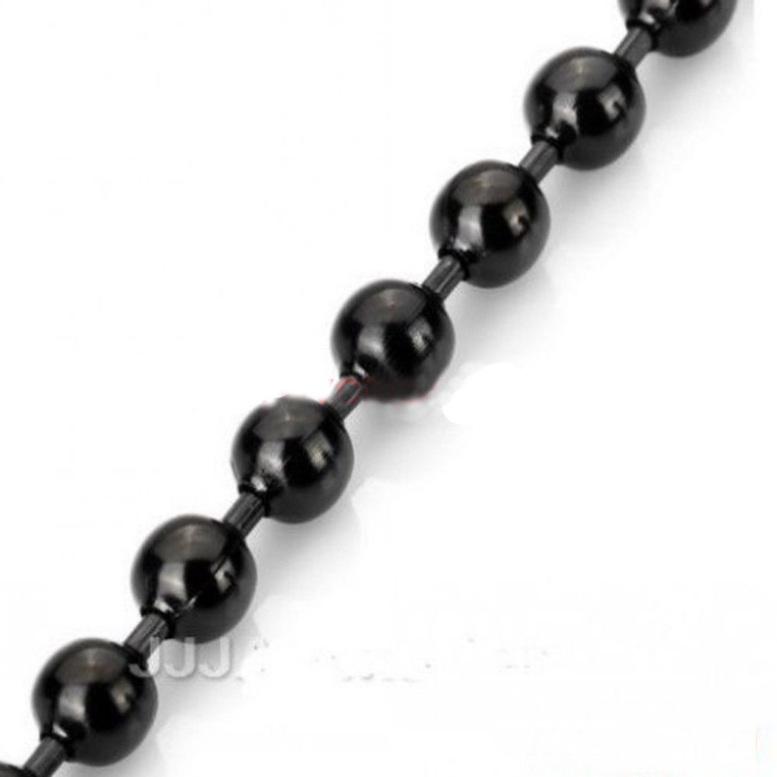 7″-40″ 1.5-12mm Black Stainless Steel Bead Ball Chain Necklace Men Women Jewelry