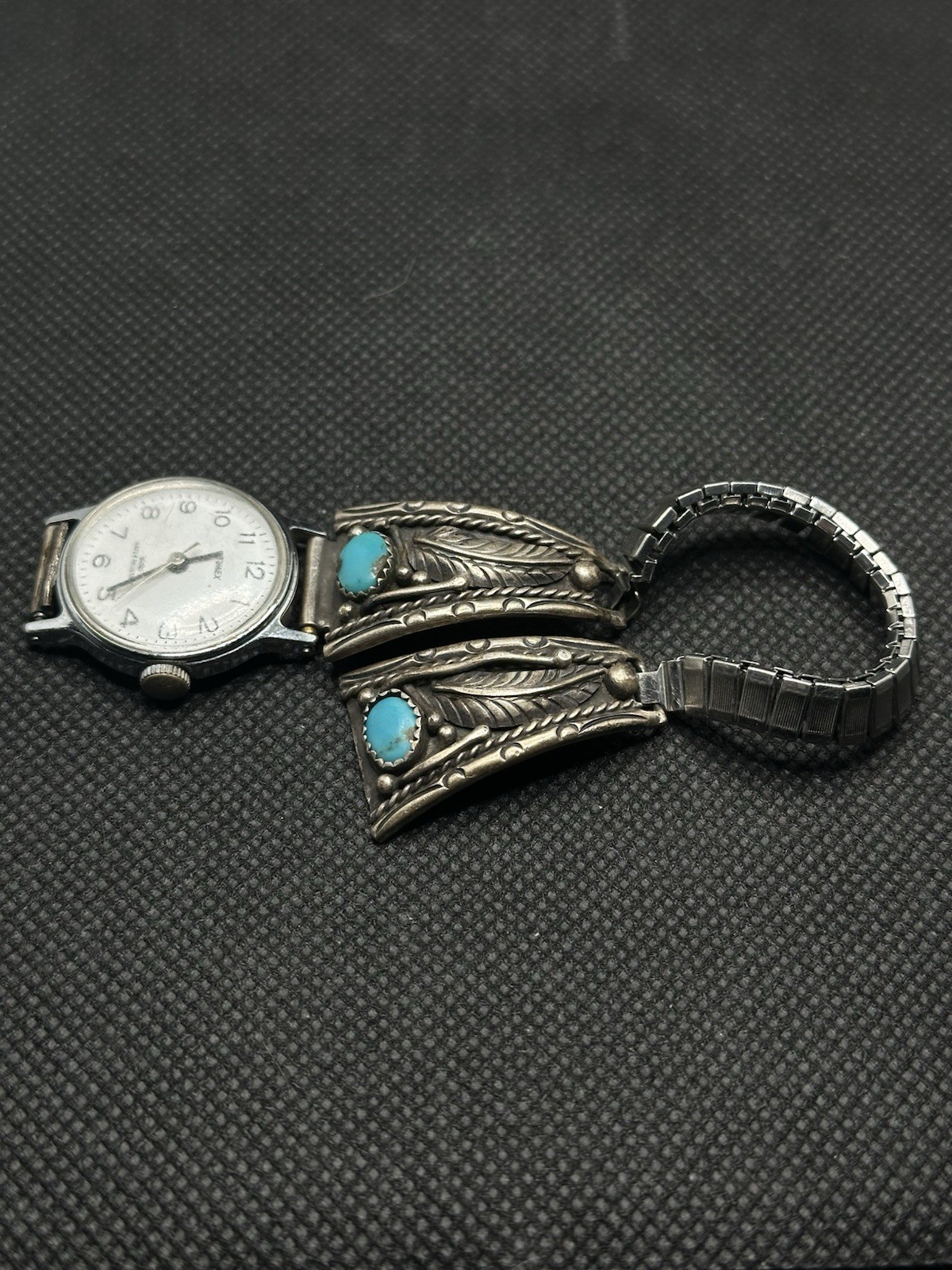 Gorgeous Vintage Southwestern Turquoise Sterling Silver Watch Band – Needs TLC