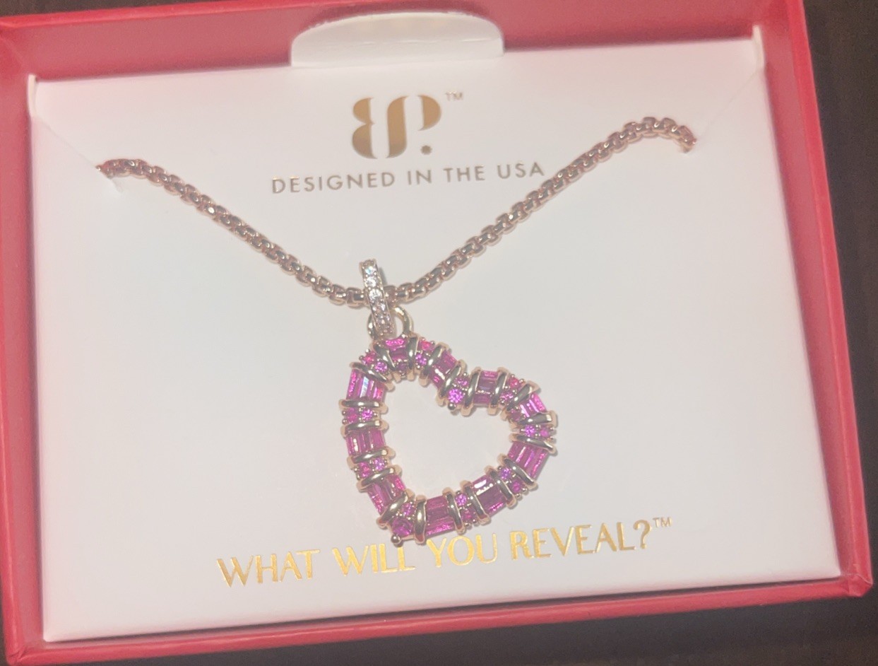 BP July 26 Birthday Rose Gold Plated Necklace With Lab Created Ruby Heart