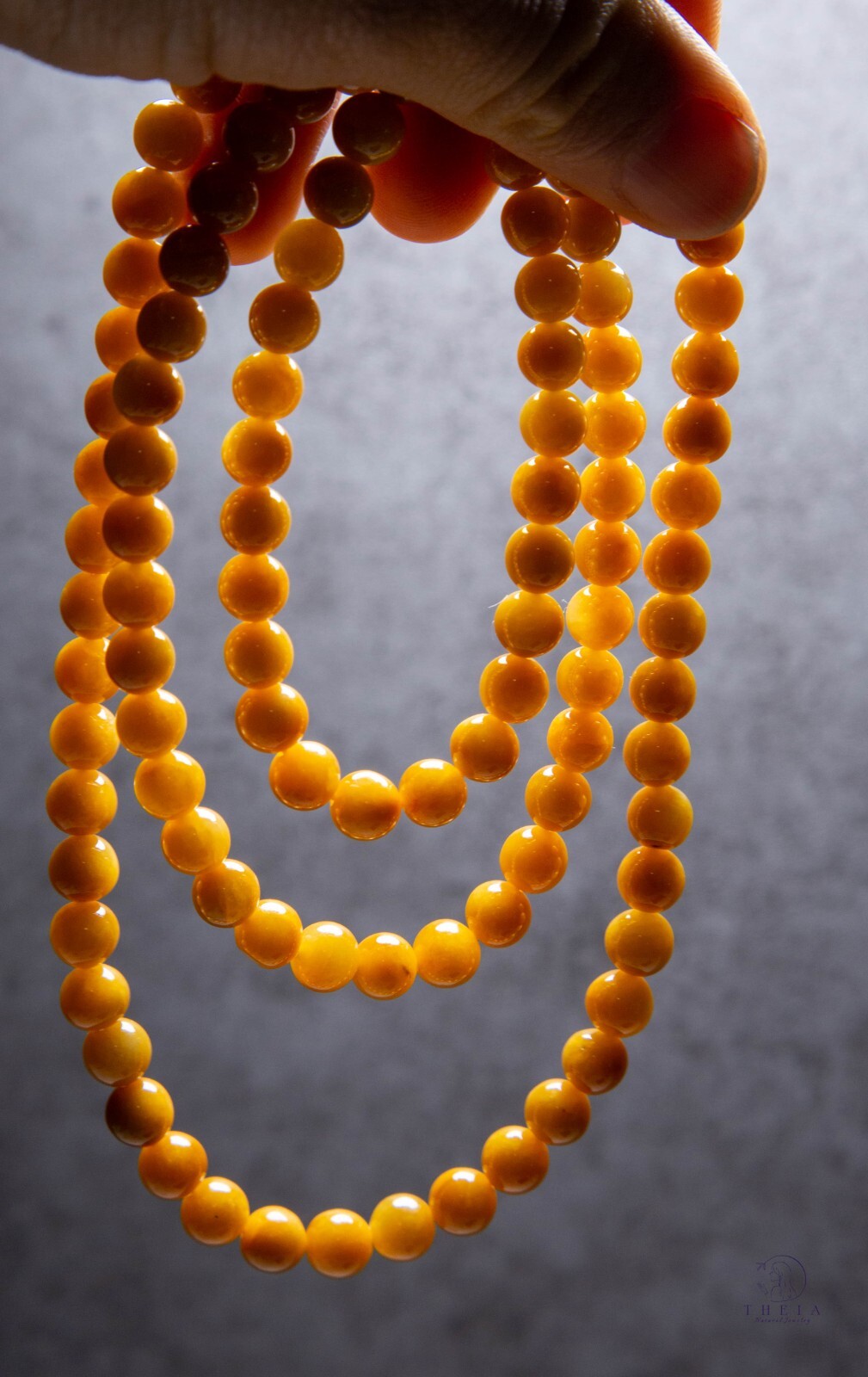 6.5mm+ Natural Untreated Yellow Jadeite Beaded Necklace / 4-Wrap Bracelet | 黄翡项链
