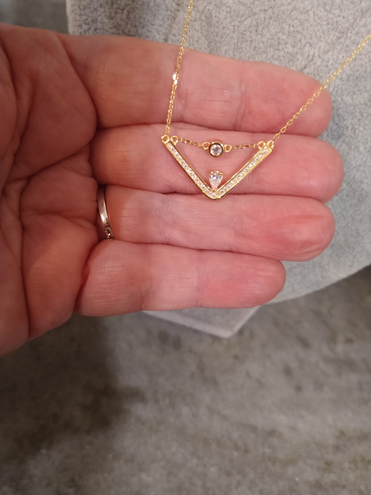 LA Simulated Diamond Trendy Necklace 17.5″/14K YG/Sterling Silver 0.80 Carats