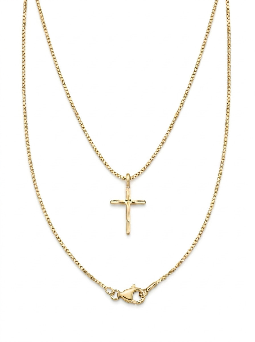 Gold Cross Necklace, Tiny Cross Necklace, 14k Gold Plated