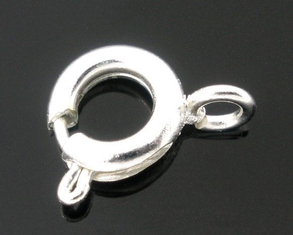Sexy Sparkles 100 Pcs Silver Tone Bolt Spring Ring Necklace End Clasps Findings