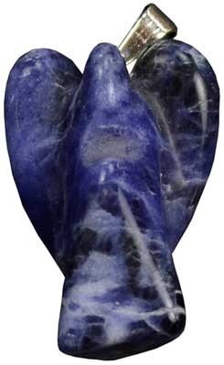Sodalite Angel Pendant 1-1/4″ Spiritual Guardian Crystal (Each Varies Naturally)