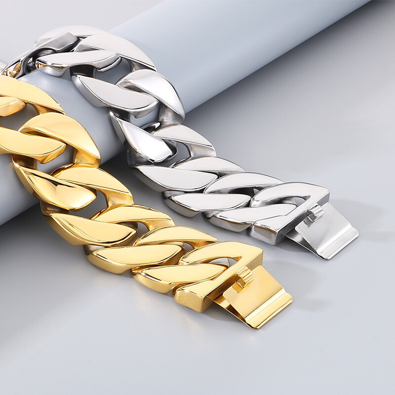 43mm Hip Hop Solid Miami Cuban Chain Necklace Heavy Strong Choker Collar Jewelry