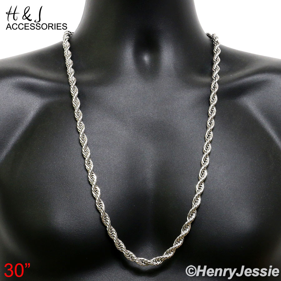 17″20″24″30″MEN’s Stainless Steel WIDE 8mm Silver Rope Chain Necklace*AN149