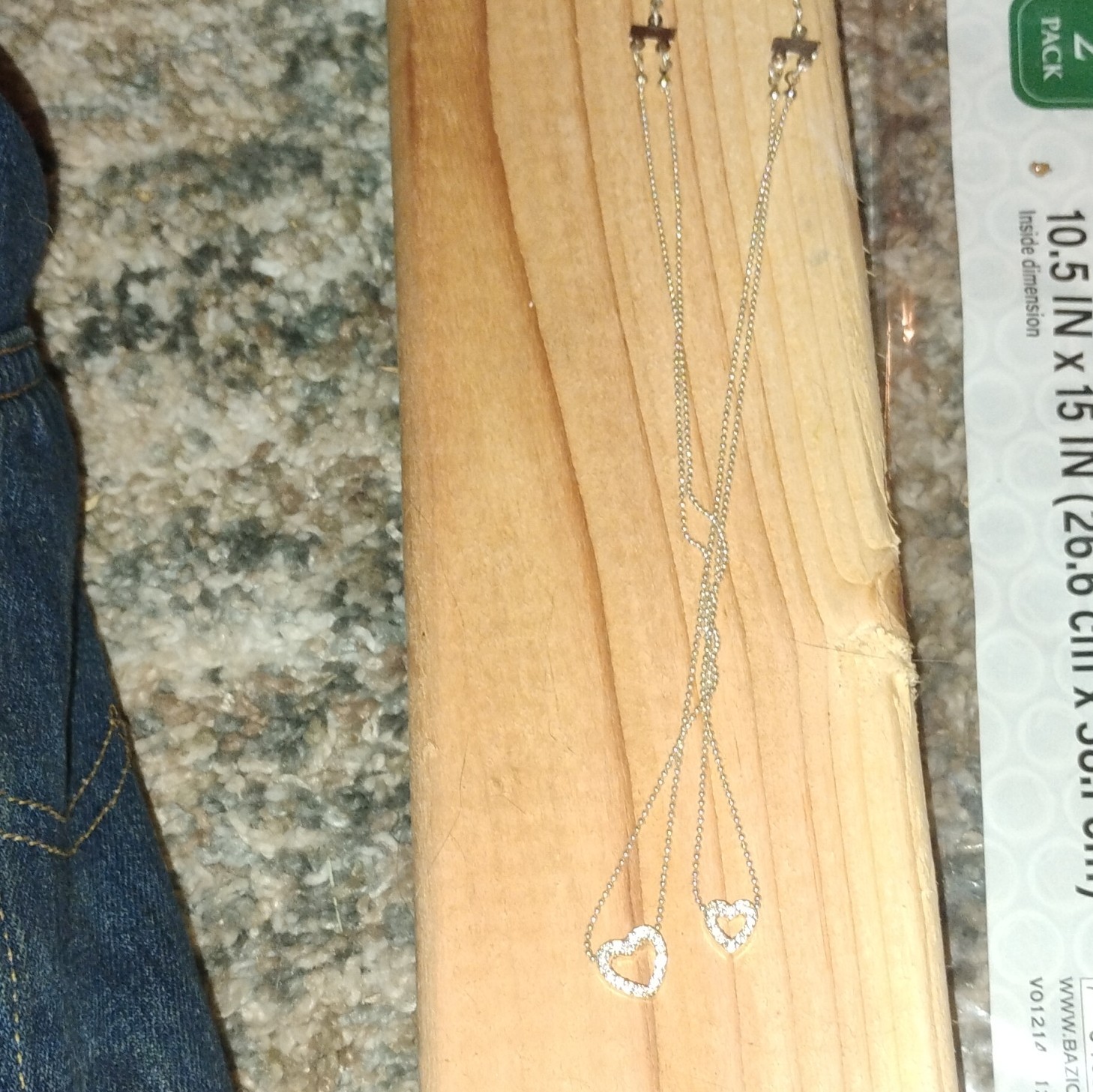 Sparkle Allure Silver Plated Double Heart Pendant Necklace Adjustable Chain