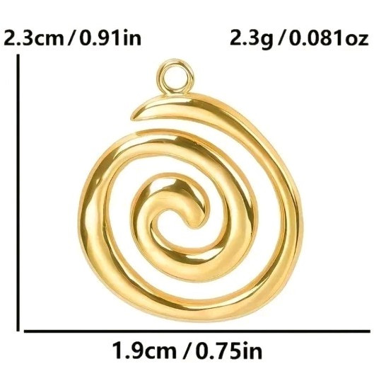 Cadena De Acero Inoxidable Chapada En Oro 18k Espiral Mariposa Margarita