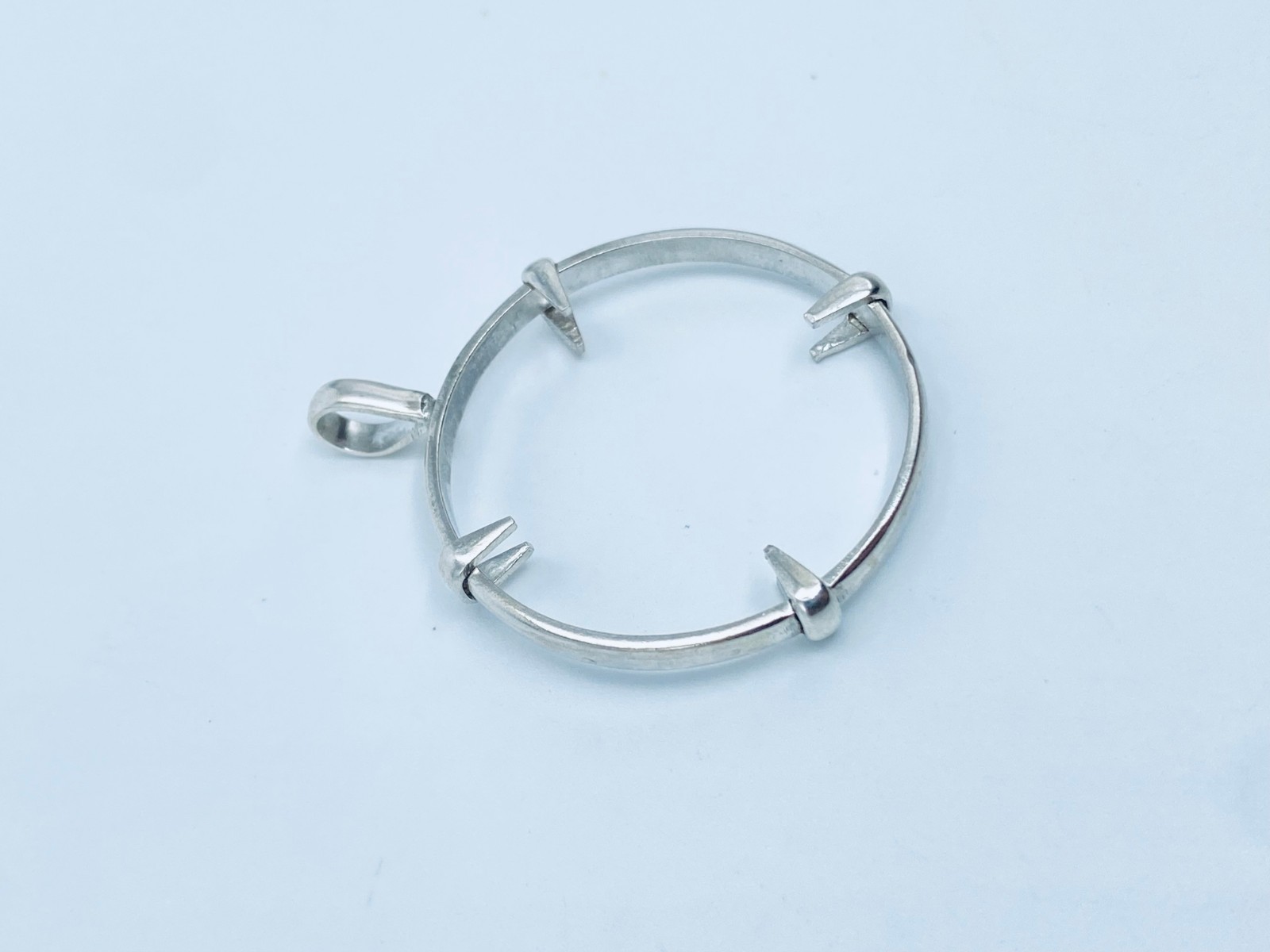 925 Solid Sterling Silver Round Pendant Blank Bezel Holder Coin Handmade