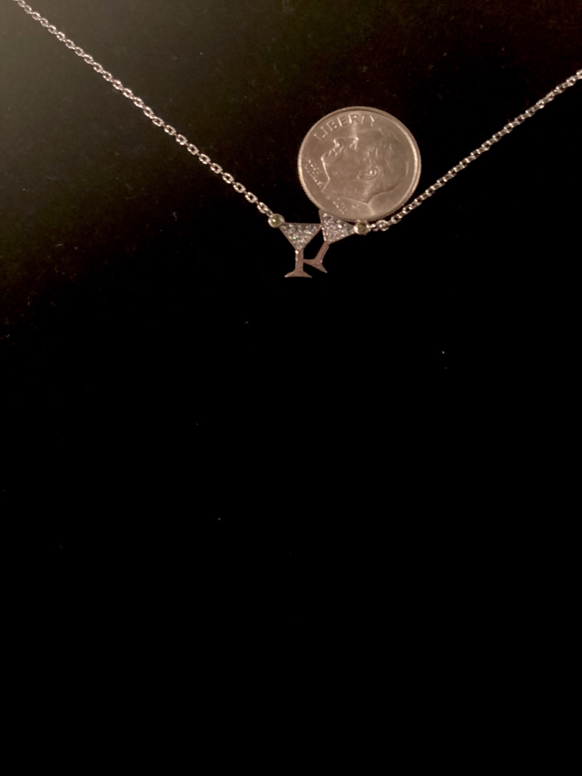🆕 KATE SPADE ‘SAY YES’ MARTINI PENDANT NECKLACE -NEW W/CARD