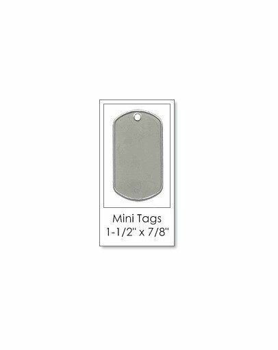 50 MINI Stainless Steel DOG TAGS ~ 1-1/2″ x 7/8″ Matte FINISH ~ Blank Pendant