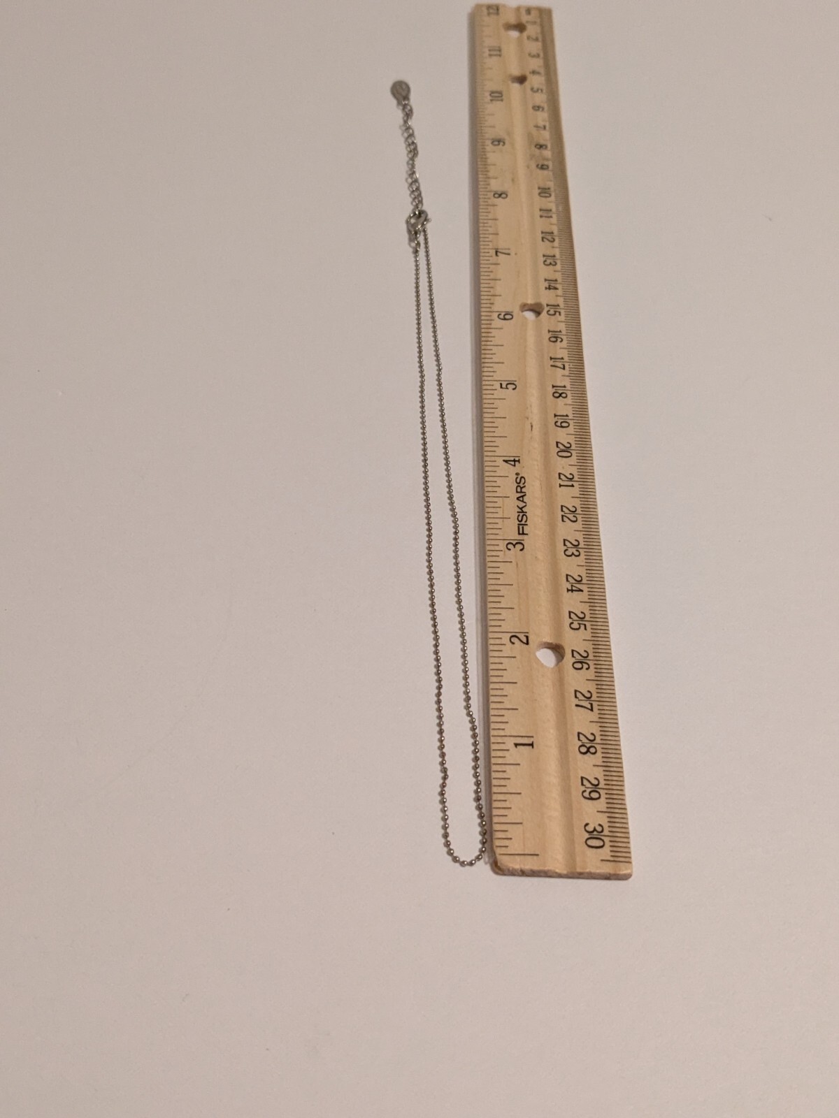 Silver Tone Ball Bead Chain Necklace By Adult Jewels. Minimalist. 15″.