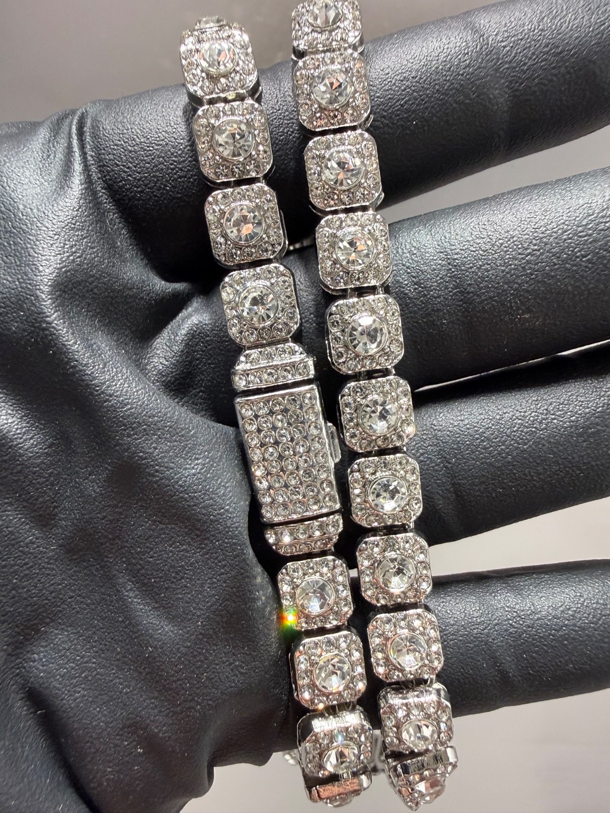 tennis chain necklace iced out vvscz over stainless 22inch 8mm box lock