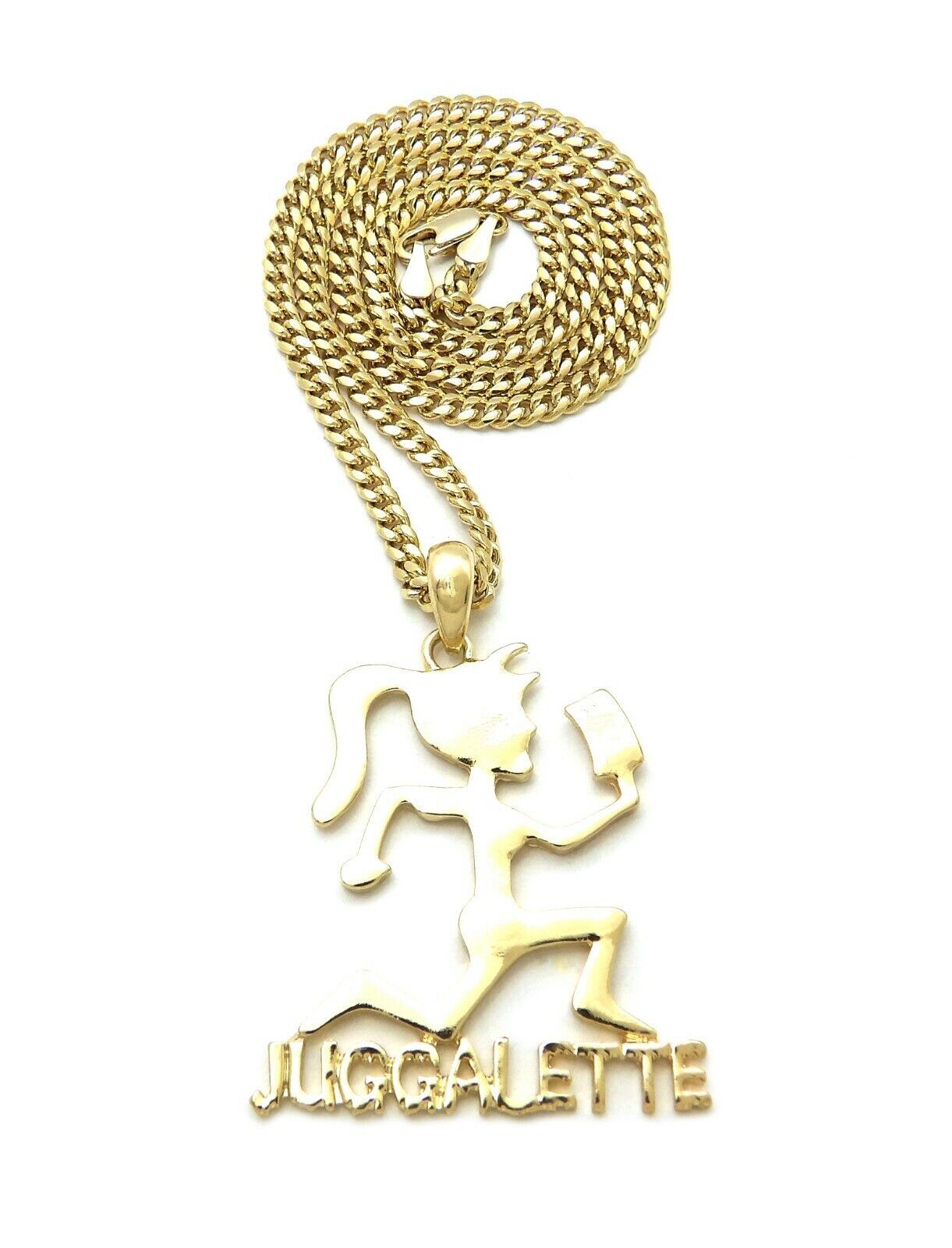 Hatchet Girl Juggalette Pendant & Cuban  Rope  Box Chain Hip Hop Necklace