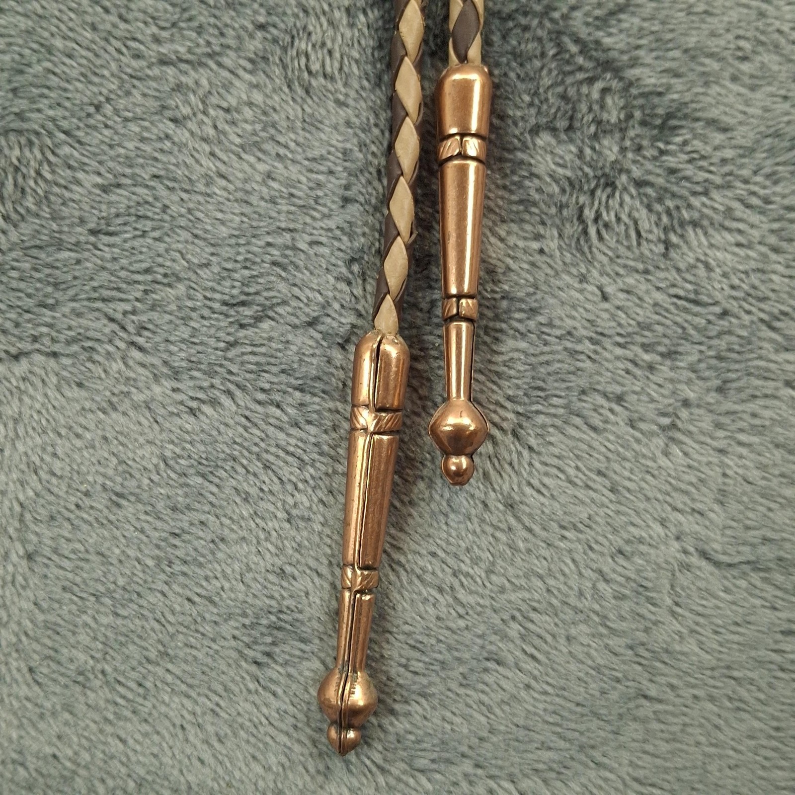 Vtg Solid Copper Thunderbird Crossed Arrows Bolo Tie Western Cowboy