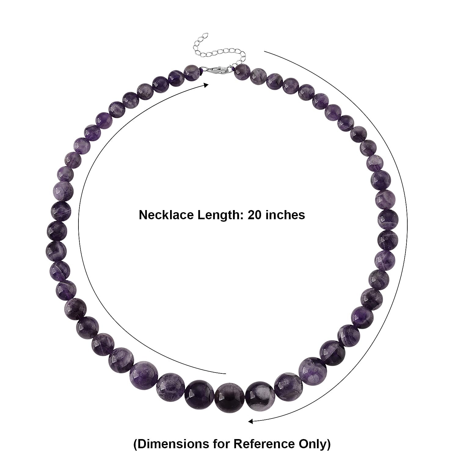 Bi-Color Amethyst 215.00 ctw Beaded Necklace in Rhodium Sterling Silver 20 In