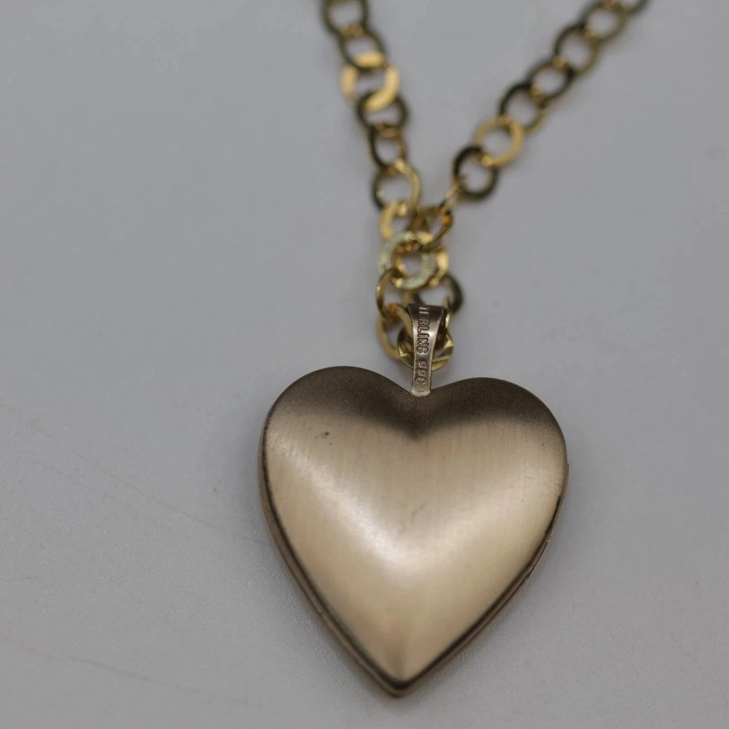 Ppc Sterling Silver Gold Vermeil Heart Locket Necklace Floral Italy 925 18