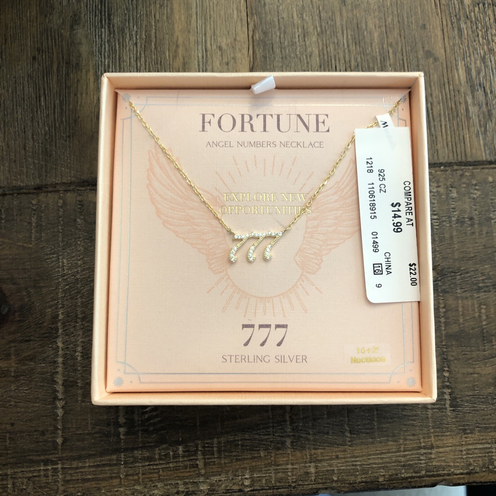 Olivia and Jackson Fortune Support Numbers 777 Necklace