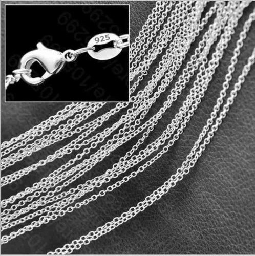 wholesale lot 5 Piece sterling silver Plated 1MM 18 Inch chain necklace lot USA