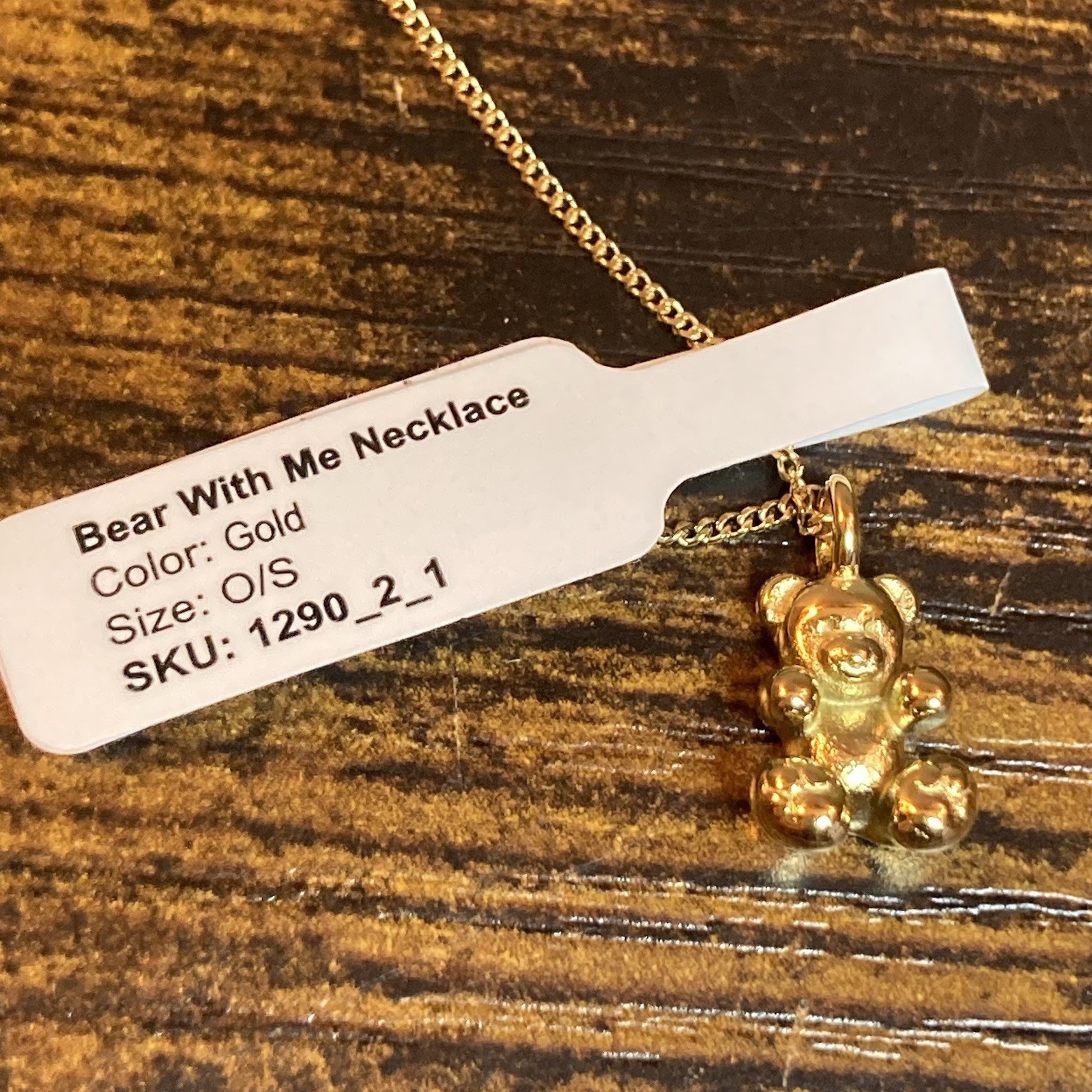Hey Harper Bear With Me Mini Teddy Bear Necklace 17.7″ 3mm Waterproof TikTok Exc