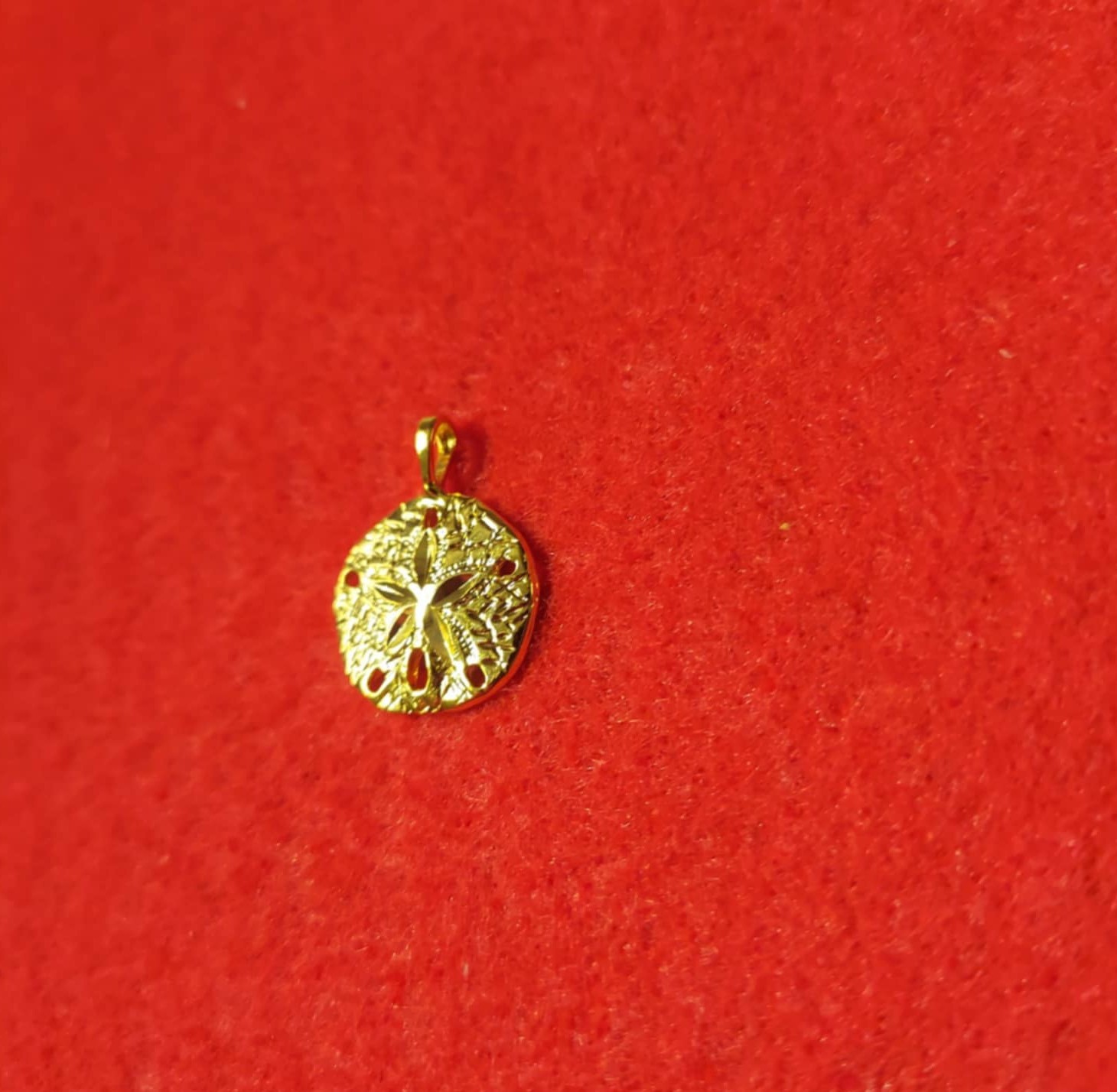 14KT GOLD PLATED SAND DOLLAR DIAMOND CUT CHARM – 2033