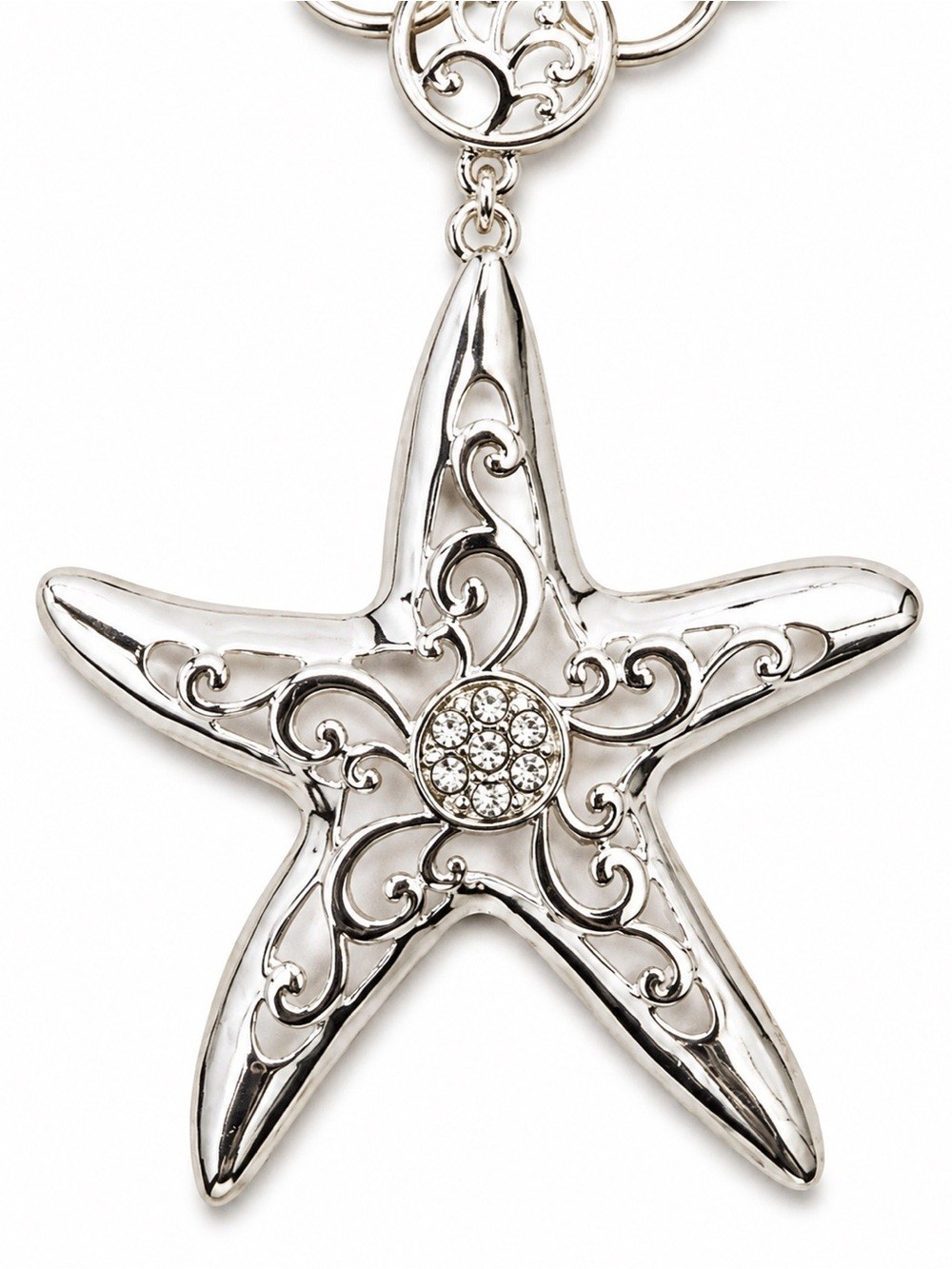 Coastal Nautical Starfish Jewelry Set Silver Rhinestone Beachcore NWT