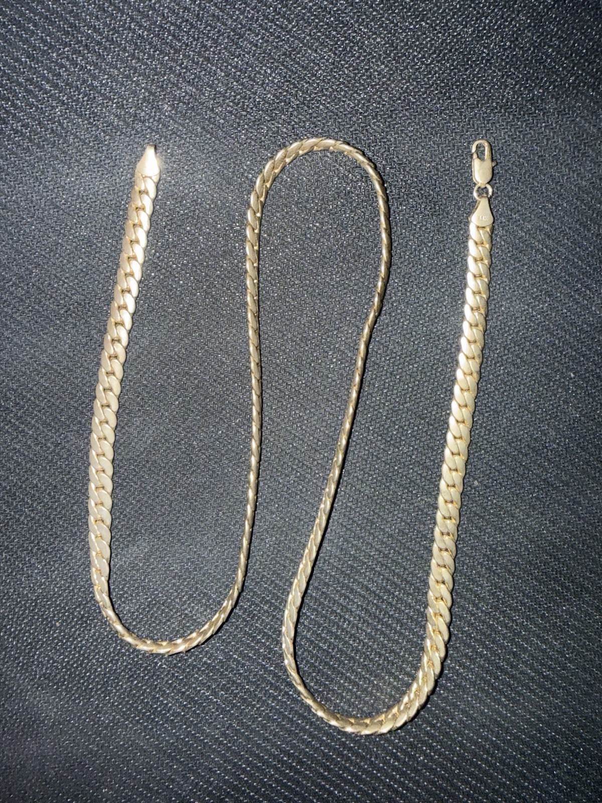 22 inch 14k Yellow Gold plated Curb Link Chain Necklace