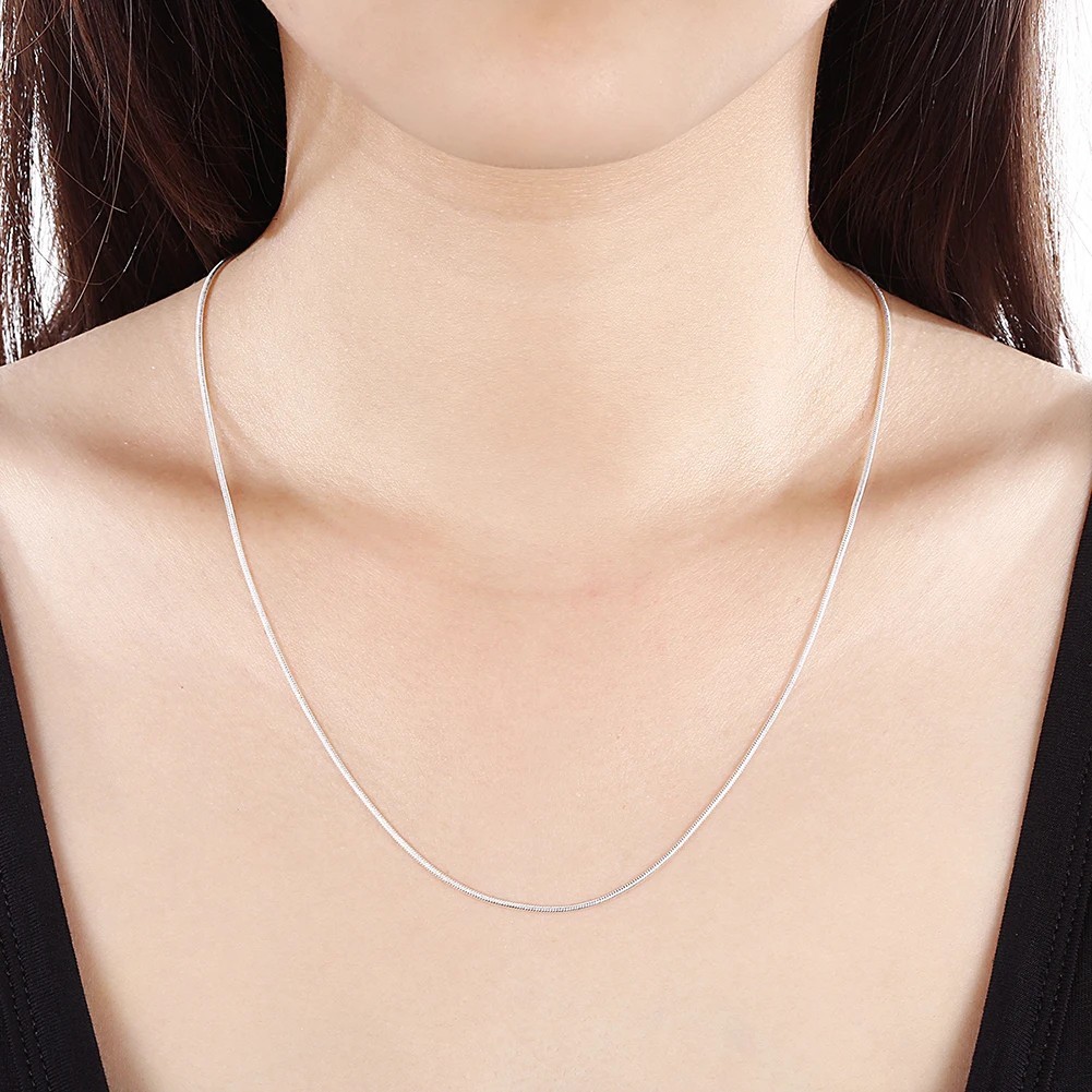 10 PCS 925 Sterling Silver 1mm Snake Chain Necklace 16-30in Women Men Wholesale