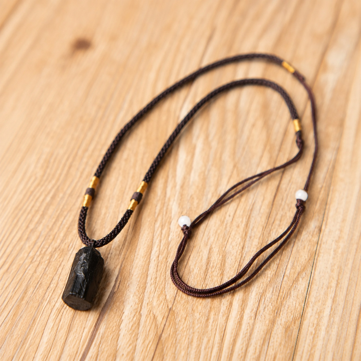 Black Tourmaline Pendant Necklace Natural Rough Crystal Healing Protection Gift