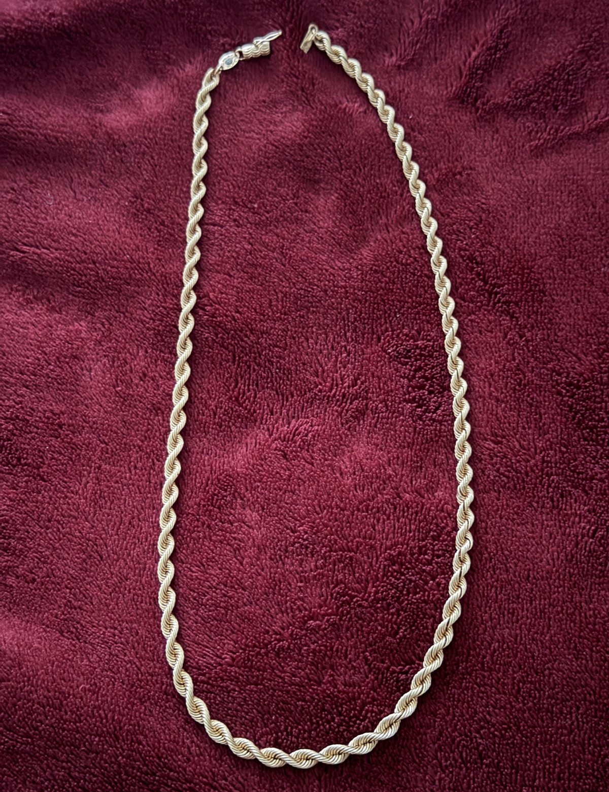 Vintage 20 Inch, 14k Solid Gold Heavy Silk Rope Necklace, 28 Grams, 4.5 Thick!