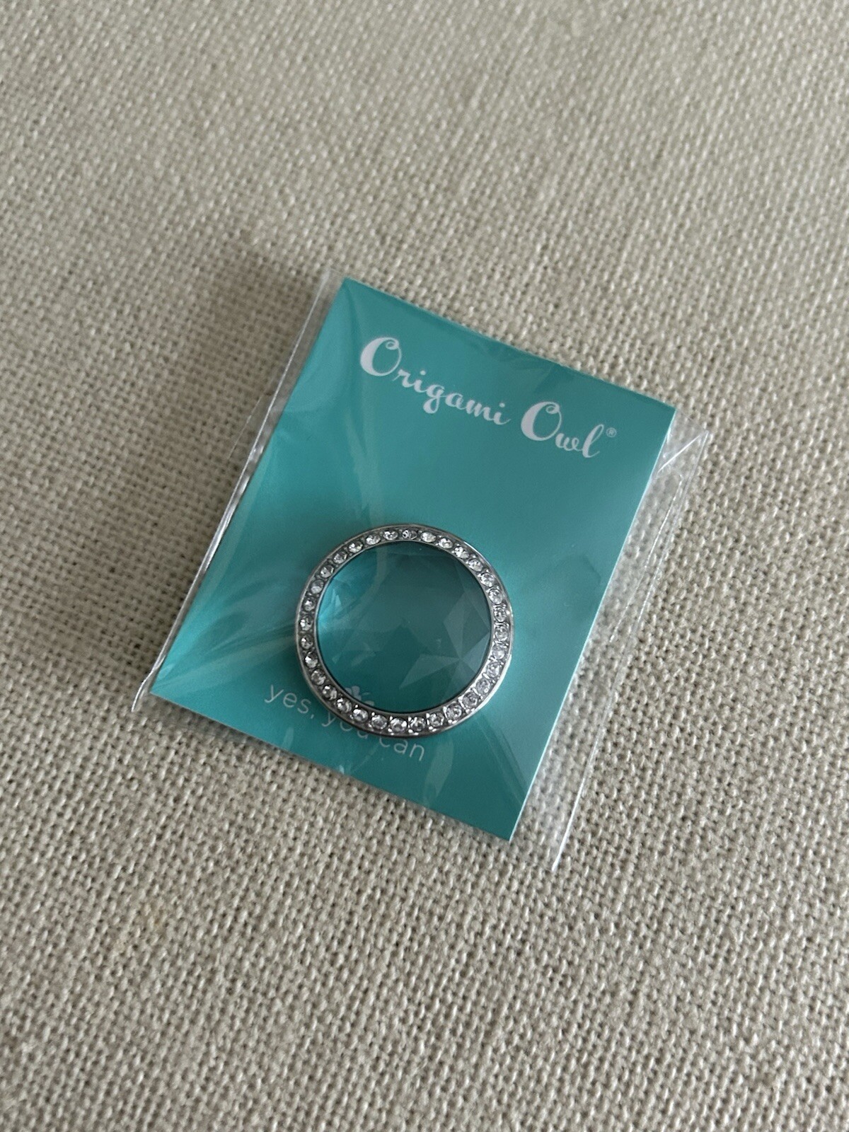Origami Owl BZ2006 Petite Silver Face w/Aqua Prism & Crystals “NIP”