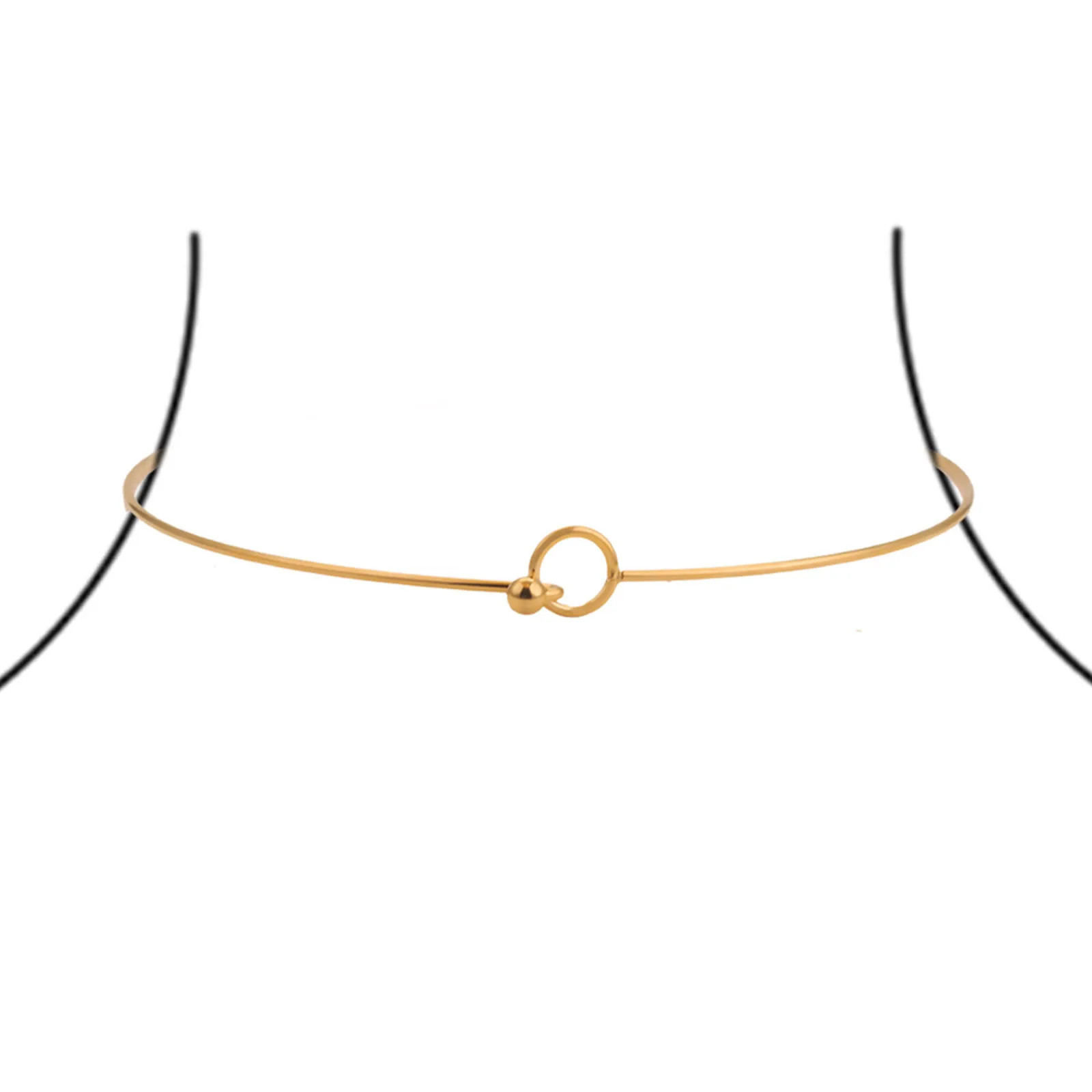 Collar Necklace Stainless Steel 43cm Openable Cuff Round Wire DIY Jewelry