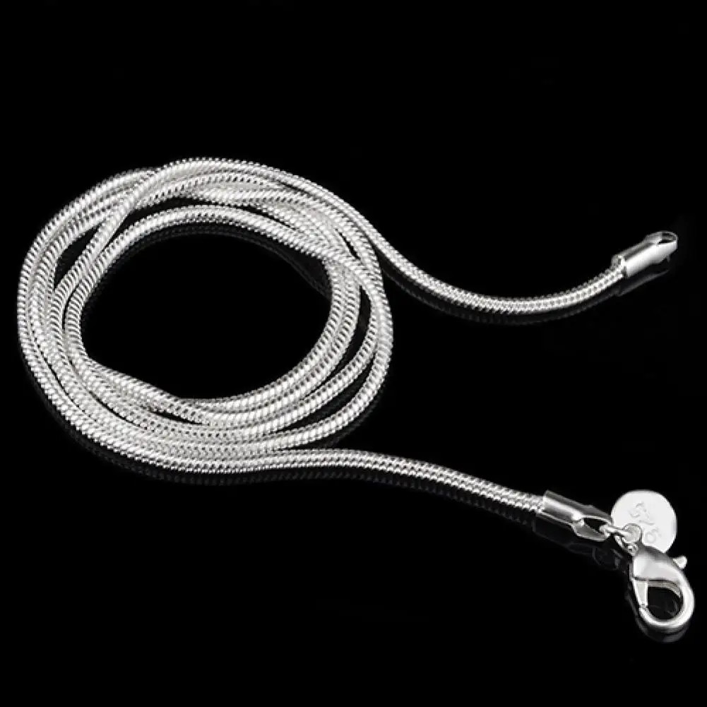 16″/18″/20″/22″/24″ Women’s Simple Design 925 Sterling Silver 2mm Snake Chain