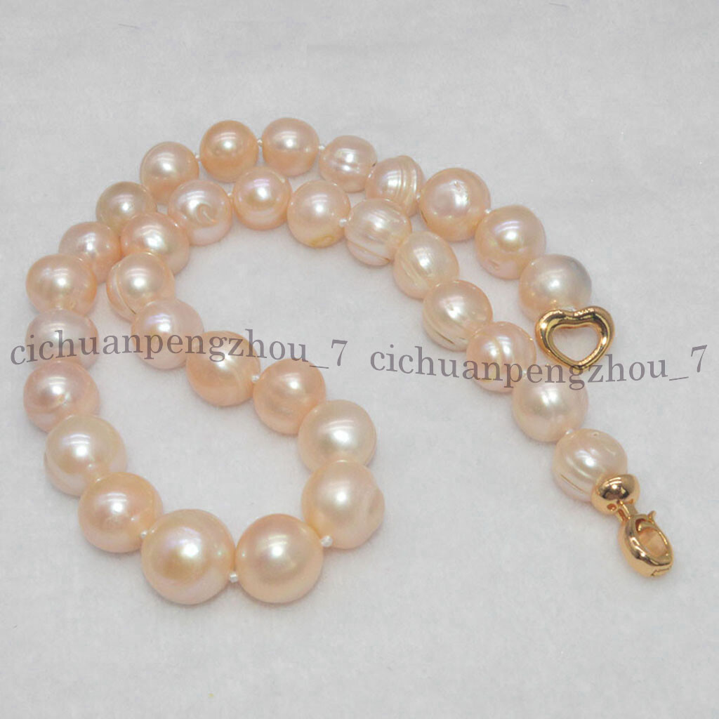 Huge 12-14mm Pink Genuine Natural South Sea Baroque Pearl Necklace 14-36”