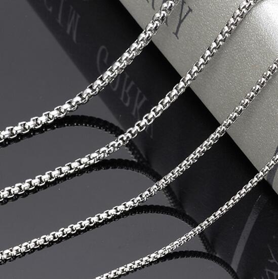 Wholesale 10pcs in bulk Box Rolo Chain Stainless steel Necklace Silver 18”-32”