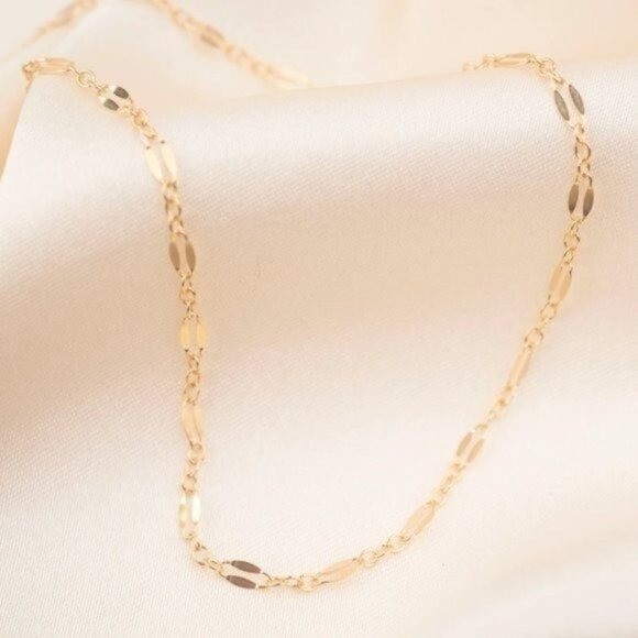 Gold Sparkle Chain Necklace Waterproof Everyday Jewelry Non-tarnish