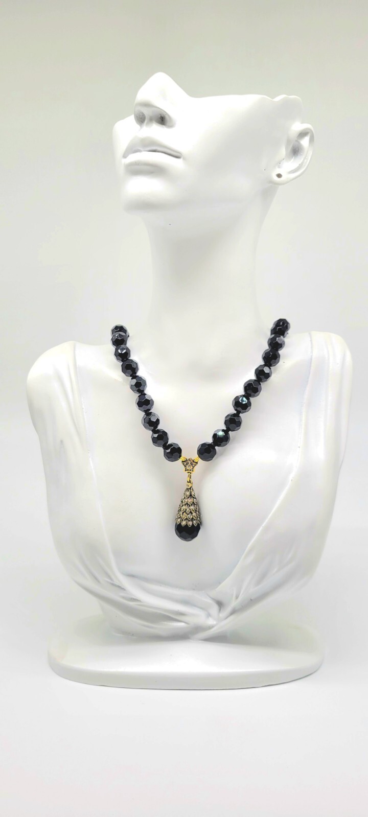 Heidi Daus Vintage Black Swarovski Crystal Christmas Tree Statement Necklace