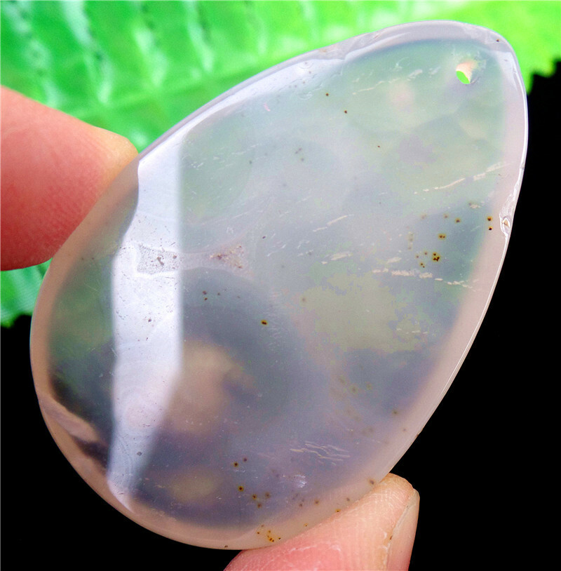 47x31x7mm Natural Cherry Blossom Agate Crystal Teardrop Pendant Bead EA85211
