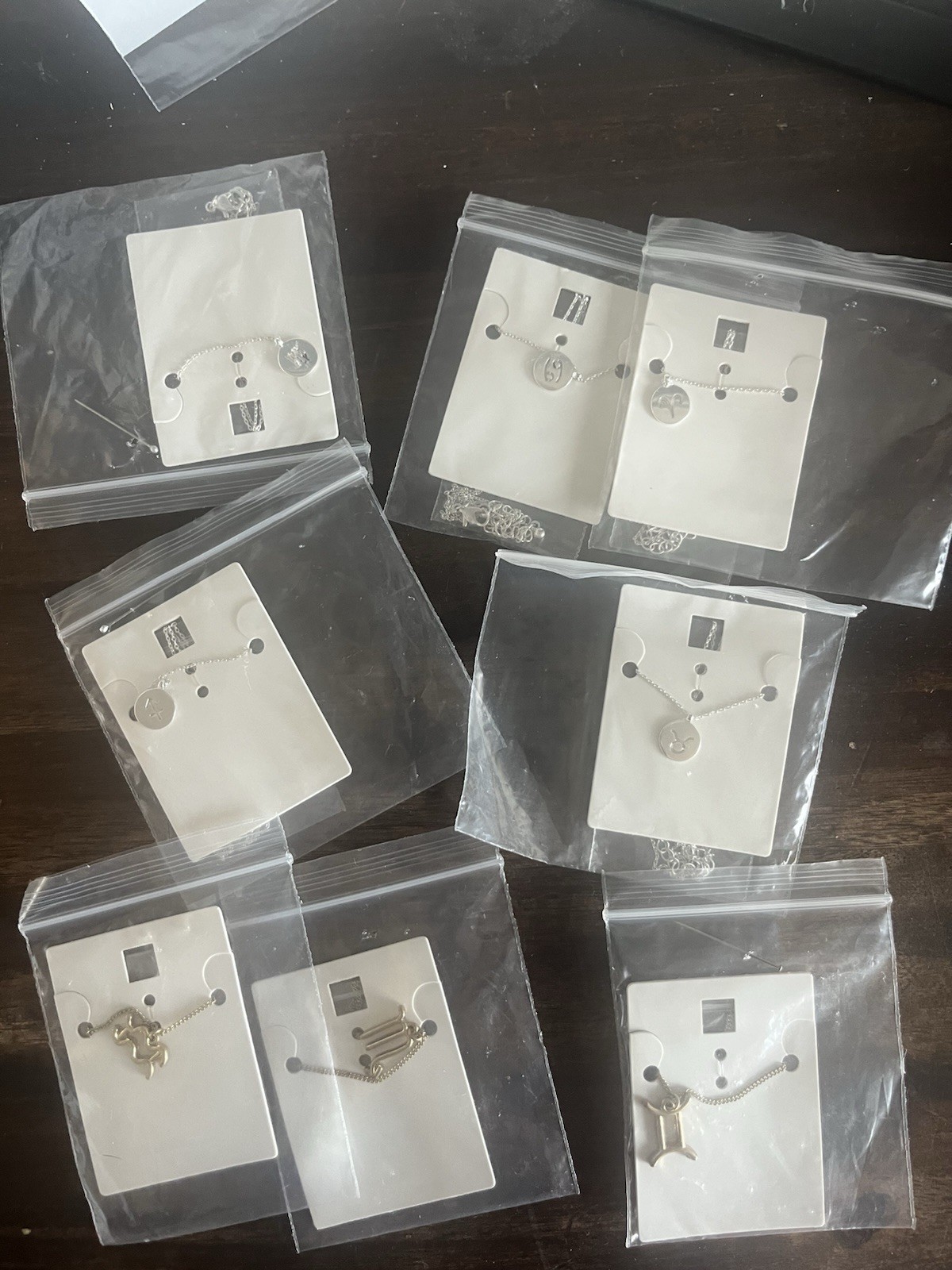 Lot Of Eight Astronomical Signs Necklaces