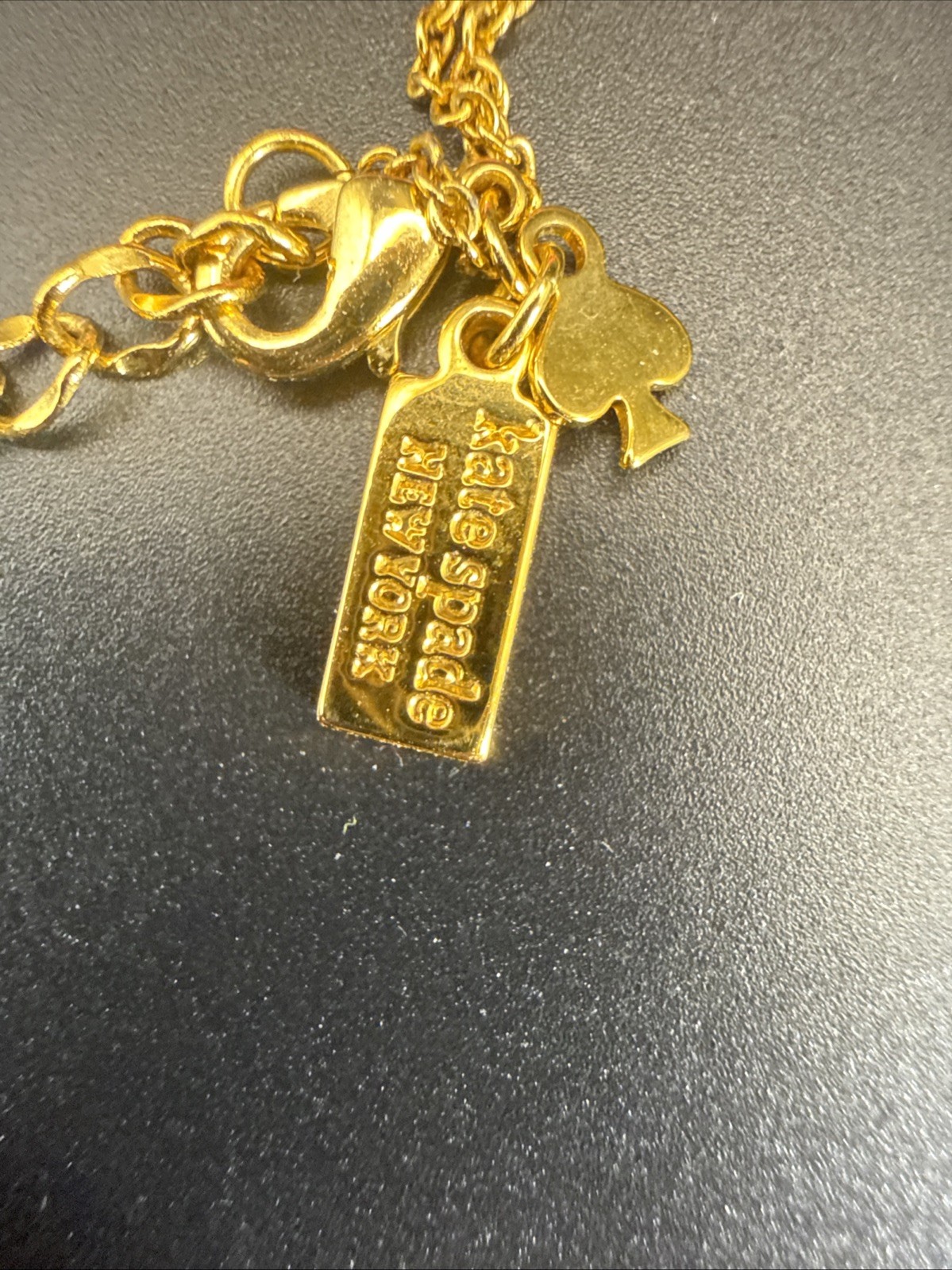 NEW Kate Spade Gold Tone Round N Initial Pendant Necklace 17-20” Adjustable